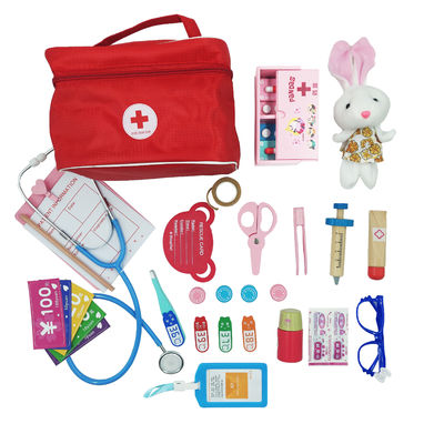 Doktor 17cm Ahşap Minyatür Mutfak Seti Oyna Pretend