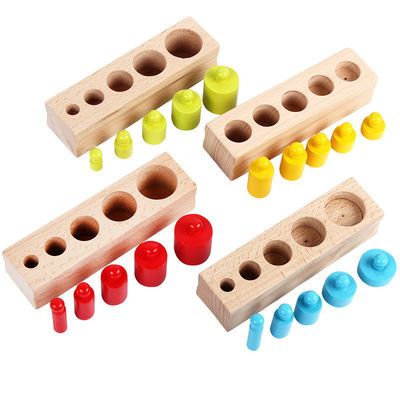 3cm Duyusal Silindir Soketi Montessori Knobbed Silindir Blokları Okul Öncesi