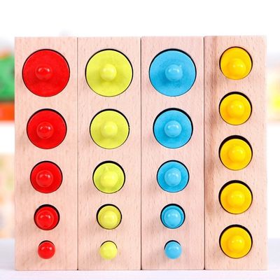 3cm Duyusal Silindir Soketi Montessori Knobbed Silindir Blokları Okul Öncesi