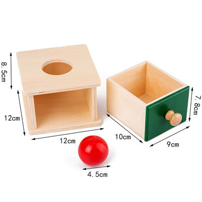 12cm Duyusal Ahşap Montessori Bebek Oyuncakları Montessori Çekmece Kutusu Renkli Kayın Ağacı
