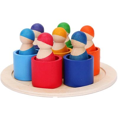 Özel Set 12 Parça Peg Rainbow Arch İstifleyici Oyuncak Toksik Olmayan İskandinav