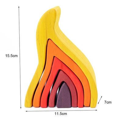 Coral Earth Ahşap Bloklar Oyuncaklar Ahşap Rock Set Dengeleme Blokları Doğal Ahşap Oyuncak
