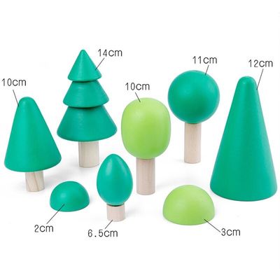 Coral Earth Ahşap Bloklar Oyuncaklar Ahşap Rock Set Dengeleme Blokları Doğal Ahşap Oyuncak