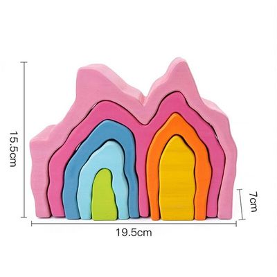 Coral Earth Ahşap Bloklar Oyuncaklar Ahşap Rock Set Dengeleme Blokları Doğal Ahşap Oyuncak