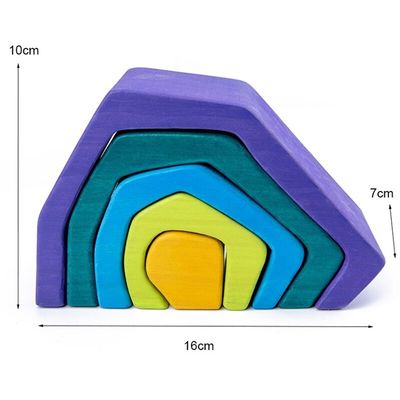 Coral Earth Ahşap Bloklar Oyuncaklar Ahşap Rock Set Dengeleme Blokları Doğal Ahşap Oyuncak