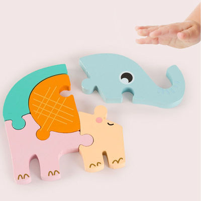 Bebek 0.9cm Denge Ormanı Ahşap Blok Bulmaca Oyuncaklar Ahşap Hayvan Yapboz Bulmacaları