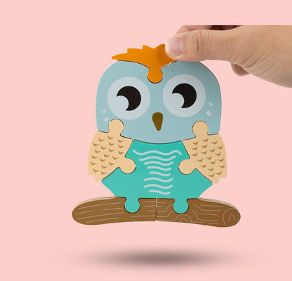 Bebek 0.9cm Denge Ormanı Ahşap Blok Bulmaca Oyuncaklar Ahşap Hayvan Yapboz Bulmacaları