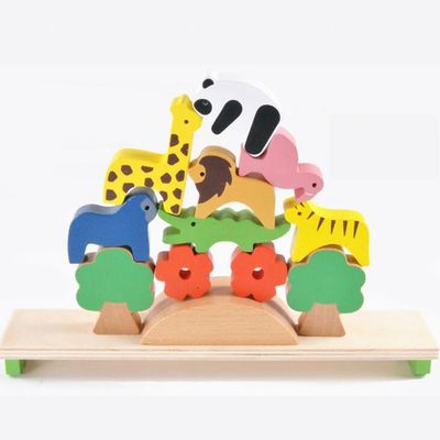 16CM Sevimli Eğitim Ahşap Bloklar Oyuncaklar Ahşap Yapı Taşları Seti