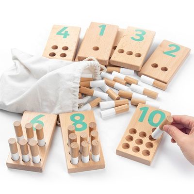 Dijital 8cm Jigsaw Ahşap Sayı Blokları Oyuncaklar Bebek Eğitici Oyuncaklar