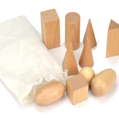 3D Sayma 5cm Ahşap Matematik Oyuncak Geometrik Ahşap Bloklar
