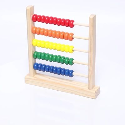 3D Geometrik 15cm Ahşap Boncuk Sayma Abaküs Çocuk Oyuncak Numaraları Sayma