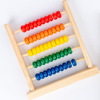 3D Geometrik 15cm Ahşap Boncuk Sayma Abaküs Çocuk Oyuncak Numaraları Sayma