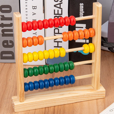 3D Geometrik 15cm Ahşap Boncuk Sayma Abaküs Çocuk Oyuncak Numaraları Sayma