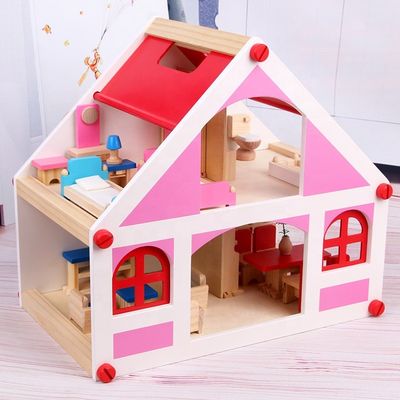 37.5cm Casa Vintage Ahşap Dollhouse Mobilya  DIY Minyatür