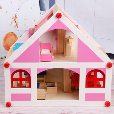 37.5cm Casa Vintage Ahşap Dollhouse Mobilya  DIY Minyatür
