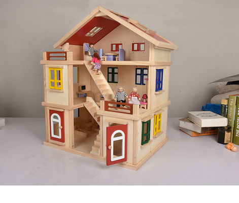 Çocuklar DIY 55.5cm Garaj Mini Dollhouse Mobilya Ahşap Minyatür Dollhouse