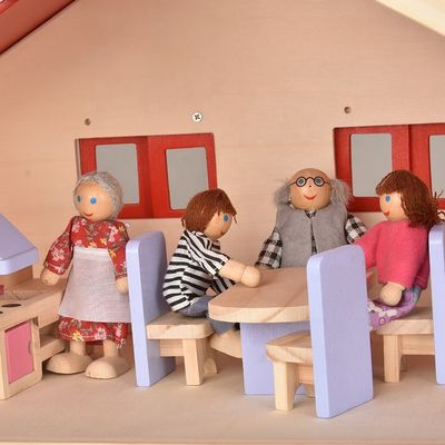 Çocuklar DIY 55.5cm Garaj Mini Dollhouse Mobilya Ahşap Minyatür Dollhouse