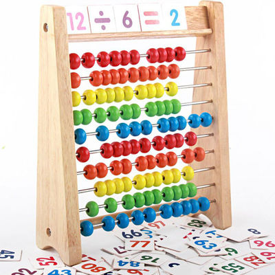 Aritmetik Abaküs Ahşap Matematik Oyuncak Gökkuşağı 7cm Ahşap Sayma Boncukları