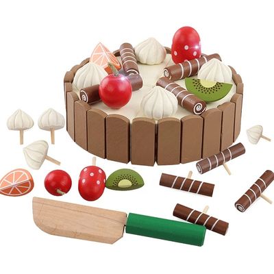 Kek 11cm Ahşap Meyve Kesme Seti Doğrama Çocukları Rol Oynama Oyuncakları
