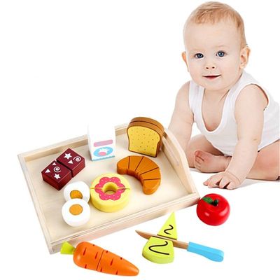 Su Boyası 1.94in Ahşap Meyve Kesme Seti Mutfak Rolü Oynama