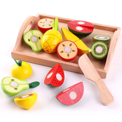 Pişirme Sahne 5.5cm Ahşap Rol Oynama Yiyecek Manyetik Meyve Oyuncakları
