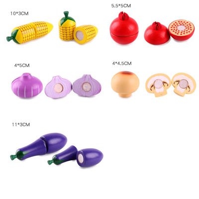 Pişirme Sahne 5.5cm Ahşap Rol Oynama Yiyecek Manyetik Meyve Oyuncakları