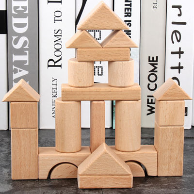 Büyük 22PCS Jumbo Ahşap Yapı Taşları Klasik Kale 17.5cm