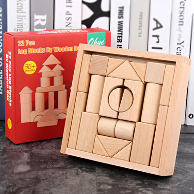 Büyük 22PCS Jumbo Ahşap Yapı Taşları Klasik Kale 17.5cm