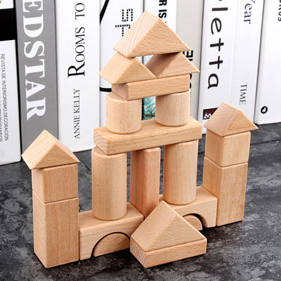 Büyük 22PCS Jumbo Ahşap Yapı Taşları Klasik Kale 17.5cm
