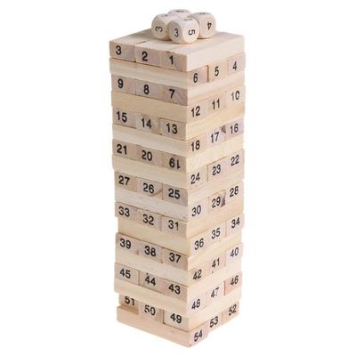 Basamaklı Domino Ahşap Yapı Taşları Oyuncak Kule İstifleme Oyunu