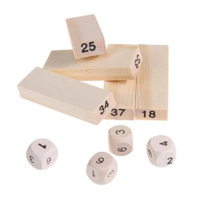 Basamaklı Domino Ahşap Yapı Taşları Oyuncak Kule İstifleme Oyunu
