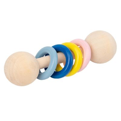 Spor Salonu Kemirgen 10.7cm Ahşap Çıngırak Yüzük Montessori Ahşap Dişlikleri Güvenli