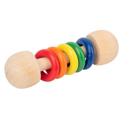 Spor Salonu Kemirgen 10.7cm Ahşap Çıngırak Yüzük Montessori Ahşap Dişlikleri Güvenli