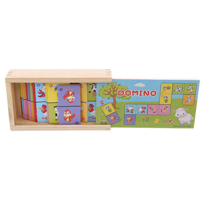 Solitaire 4cm Domino Küp Bulmaca Bebekler İçin Ahşap Domino