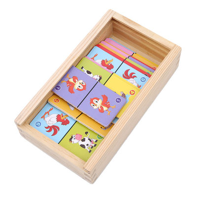 Solitaire 4cm Domino Küp Bulmaca Bebekler İçin Ahşap Domino