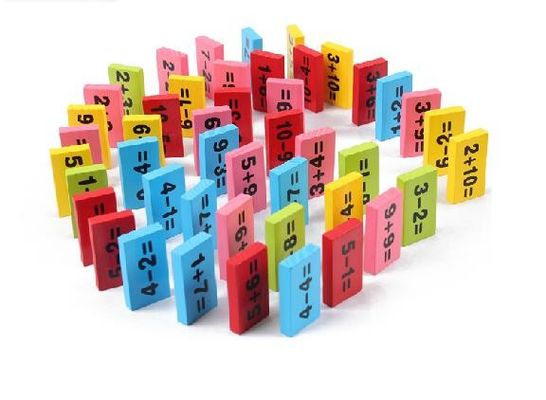 Ihlamur ağacı 120pc Ahşap Domino Blokları Set Rally Building Montessori