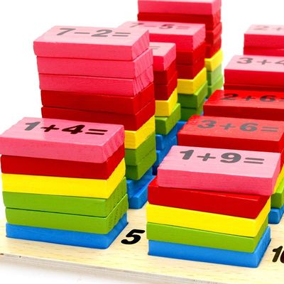 Ihlamur ağacı 120pc Ahşap Domino Blokları Set Rally Building Montessori