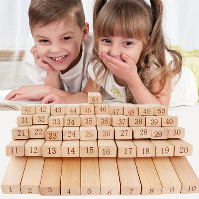 Dijital 51PCS Log Yapı Taşları Dominos Jenga Blokları