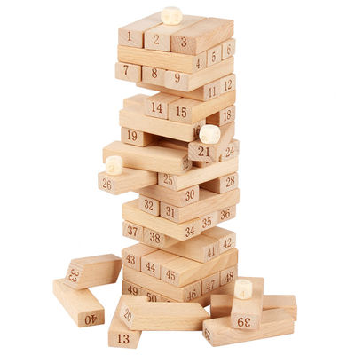 Dijital 51PCS Log Yapı Taşları Dominos Jenga Blokları