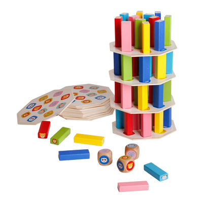 Kule 12.5cm Otomatik Domino Tren Domino Ahşap Bloklar
