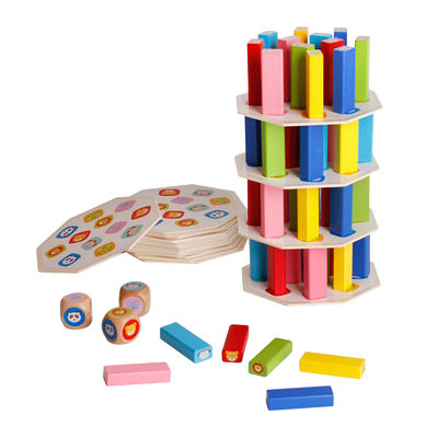 Kule 12.5cm Otomatik Domino Tren Domino Ahşap Bloklar
