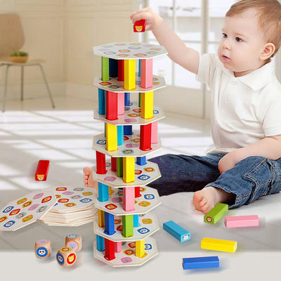 Kule 12.5cm Otomatik Domino Tren Domino Ahşap Bloklar