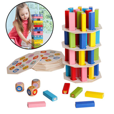 Kule 12.5cm Otomatik Domino Tren Domino Ahşap Bloklar