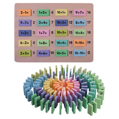 Matematik 4.5cm Ahşap Domino Blokları Montessori Matematik Blokları