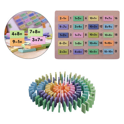 Matematik 4.5cm Ahşap Domino Blokları Montessori Matematik Blokları