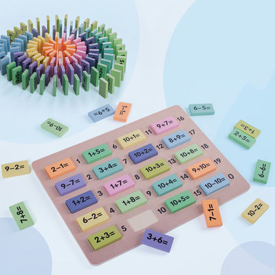 Matematik 4.5cm Ahşap Domino Blokları Montessori Matematik Blokları
