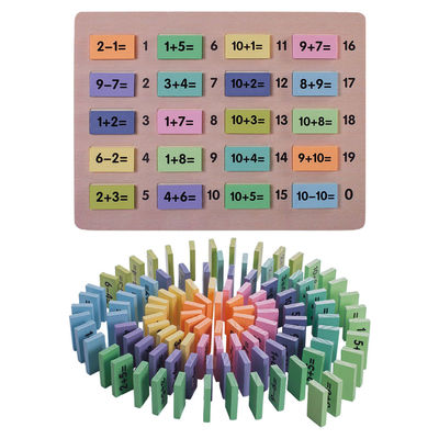 Matematik 4.5cm Ahşap Domino Blokları Montessori Matematik Blokları