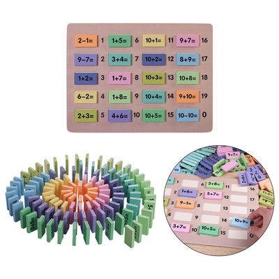 Matematik 4.5cm Ahşap Domino Blokları Montessori Matematik Blokları