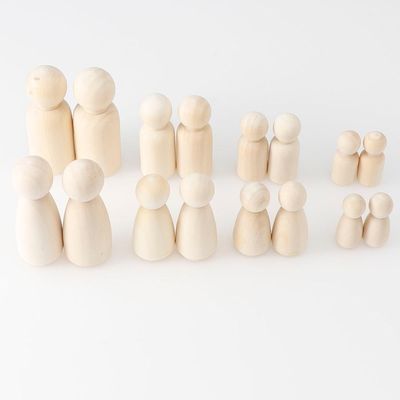Craft 100Pcs Ahşap Peg Bebekler Boş ISO9001 Boyama