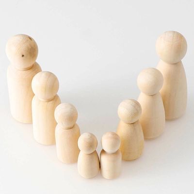 Craft 100Pcs Ahşap Peg Bebekler Boş ISO9001 Boyama